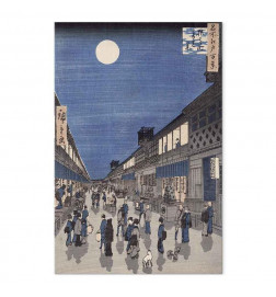 Seinapilt - Utagawa Hiroshige – Night time view of Saruwaka Street