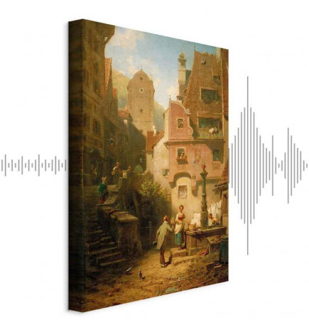 Paveikslas - Carl Spitzweg – Well-Wisher Presenting Flowers