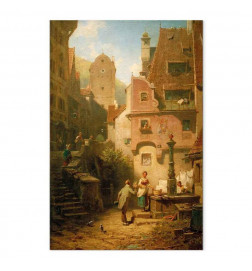 Schilderij - Carl Spitzweg – Well-Wisher Presenting Flowers