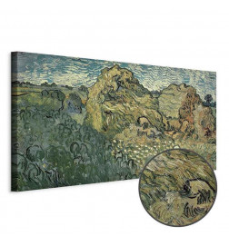Canvas Print - Vincent Van Gogh – Field with Wheat Stacks