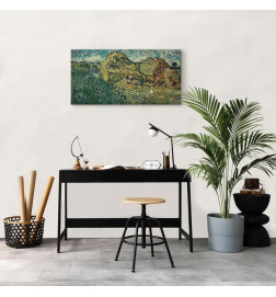 Leinwandbild - Vincent Van Gogh – Field with Wheat Stacks