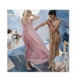 Schilderij - Joaquín Sorolla y Bastida – After Bathing, Valencia