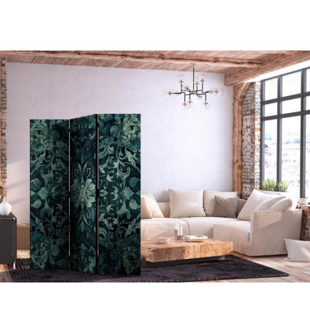 Paravent - Oriental Carpet Pattern - Emerald Ornaments and Rubbed Patterns