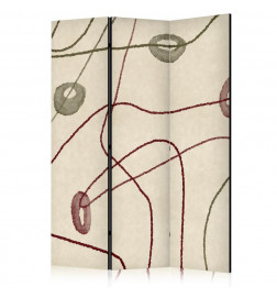 Vouwscherm - Labyrinth of Beads - Minimalist Abstraction on a Worn Background