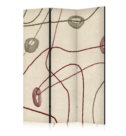 Paravent - Labyrinth of Beads - Minimalist Abstraction on a Worn Background