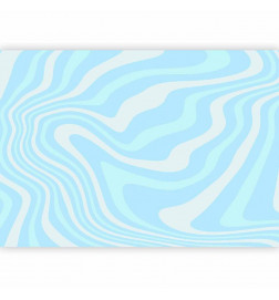 Wall Mural - Composition in Blues and Whites - Harmonious Abstract Waves in a Cool Color Tone