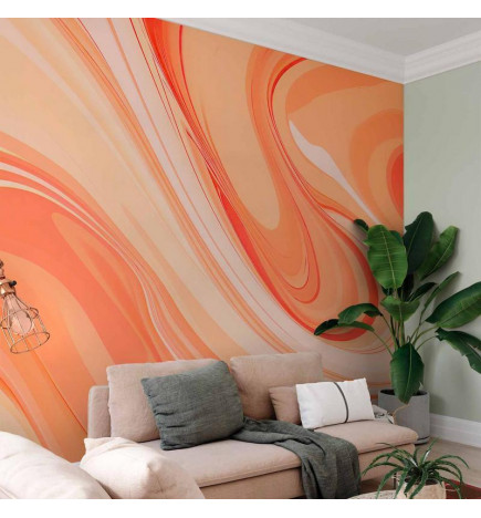 Fototapete - Peach Abstraction - Abstraction with Smoothly Transitioning Colors in Orange Tones