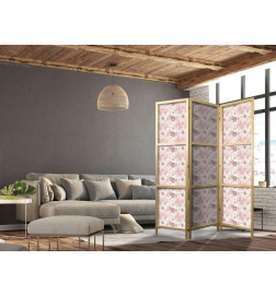 Japāņu aizslietnis - Pink Blossoming - Flowers in Warm Colors on a White Background