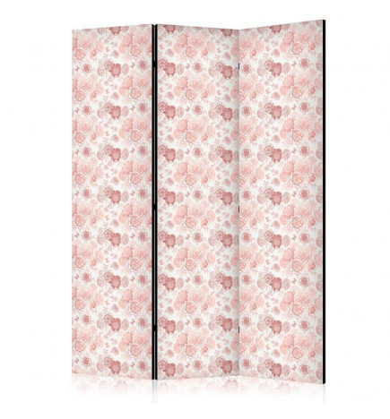 Aizslietnis - Pink Blossoming - Flowers in Warm Colors on a White Background
