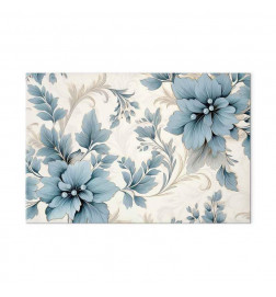 Tableau - Turquoise Flowers in Retro Ambience Floristic Ornaments