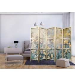 Paravan japonez - Tapestry Pattern with Meadow and Flowers - Kilim with a Spring Motif