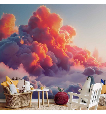Wall Mural - Twilight Spectacle: Clouds in Shades of Pink and Violet