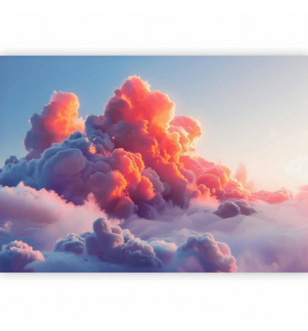 Wall Mural - Twilight Spectacle: Clouds in Shades of Pink and Violet