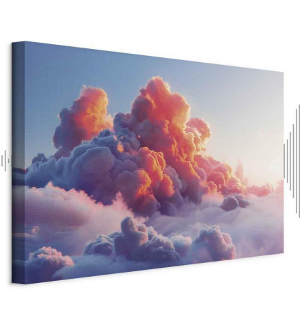 Schilderij - Twilight Spectacle: Clouds in Shades of Pink and Violet