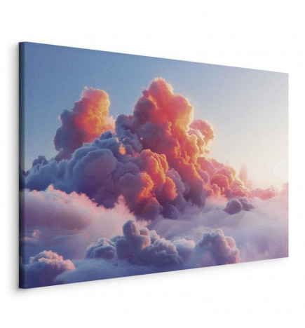 Schilderij - Twilight Spectacle: Clouds in Shades of Pink and Violet