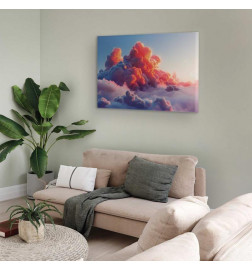 Schilderij - Twilight Spectacle: Clouds in Shades of Pink and Violet