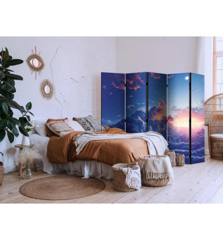 Room Divider - Nighttime Concert in the Mountains: Clouds Illuminated by the Last Rays of the Sun