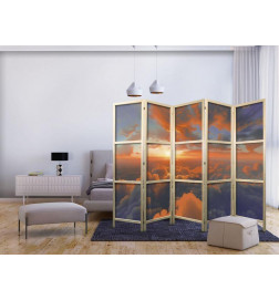 Paravento giapponese - When Dawn Tickles the Clouds: A Spectacle of Colors on the Morning Sky