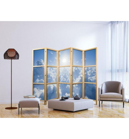 Paravento giapponese - Heavenly Calm: Warm Rays of the Sun