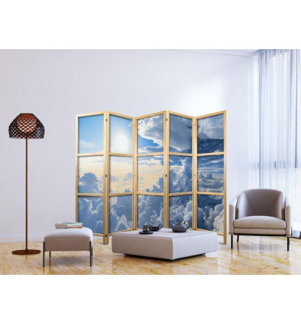 Paravento giapponese - Symphony of Light: Sun and Clouds Collaborating on a Beautiful Sky