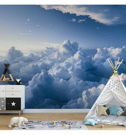 Wall Mural - Aerial Landscapes: Rays Lighting Up Fluffy Cloud Formations