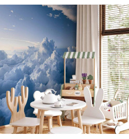 Wall Mural - Aerial Landscapes: Rays Lighting Up Fluffy Cloud Formations