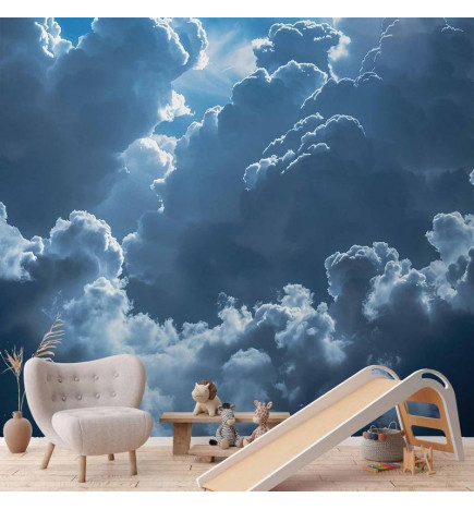 Fototapeet - Animated Scenery: The Sun Battling with Clouds