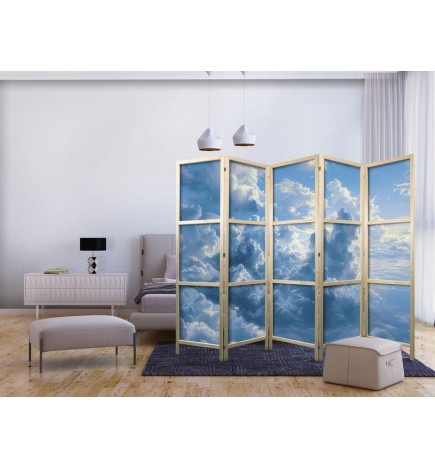 Japanischer Paravent - Ocean in the Air: Waving Clouds Reflecting Morning Light