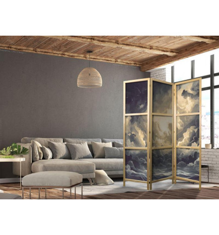 Paravan japonez - Epic Light Play: The Sun Battling for Dominance Over the Clouds