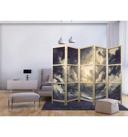 Japoniška kambario pertvara - Epic Light Play: The Sun Battling for Dominance Over the Clouds