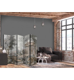 Paravento - Antique Landscape - Greek Temple on a Hill Among Lush Vegetation