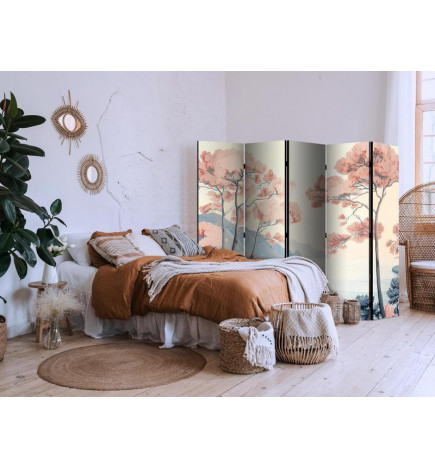 Pertvara - Landscape with the Ocean - Cliffs - and Trees in Delicate Pink Shades