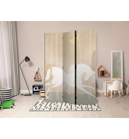 Room Divider - Moonlit Steeds - Horses Galloping Among Trees on a Starry Night