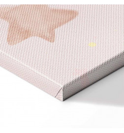 Glezna - Joyful Sky - Yellow Cheerful Stars with a Rainbow Against the Phases of the Moon in a Light Beige Sky Hue