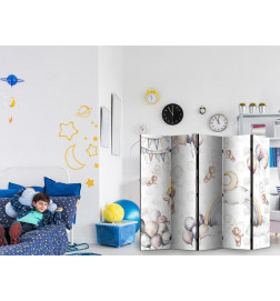 Španska stena - Plush Bears with Balloons - Flying Light-Brown Bears Among Balloons - Clouds - and Rainbows in Subdued -