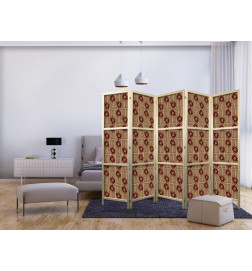 Japanese Room Divider - Predatory Streaks - Red Abstract Shapes Inspired by Tribal