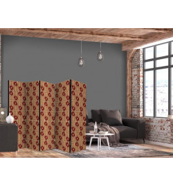 Paravento - Predatory Features - Red Abstract Shapes Inspired by Tribal