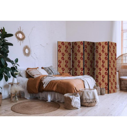 Paravento - Predatory Features - Red Abstract Shapes Inspired by Tribal