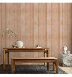 Papel pintado - Light Wood - Vertical panels in a warm beige shade