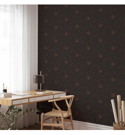 Wallpaper - Night Sky - Artistic Composition of Suns and Planets on a Black Background