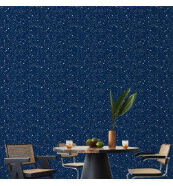 Behang - Cosmic Inspirations - Pattern with Stars and Constellations on a Dark Background