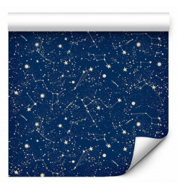 Wallpaper - Cosmic Inspirations - Pattern with Stars and Constellations on a Dark Background