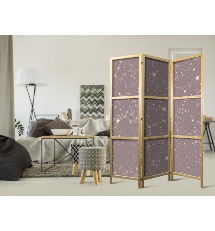 Paravent japonais - Night Sky - Artistic Constellations and Stars in Pastel Shades
