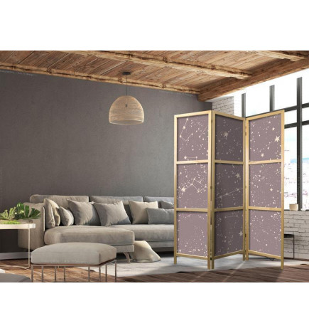 Paravento giapponese - Night Sky - Artistic Constellations and Stars in Pastel Shades