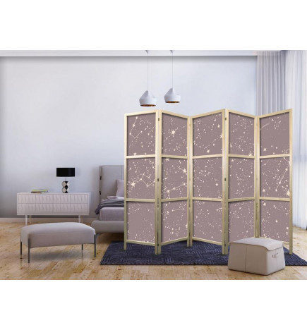 Biombo japonés - Night Sky - Artistic Constellations and Stars in Pastel Shades