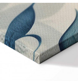 Glezna - Leaves in Blue Color Delicate Botanical Motif
