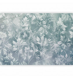 Foto tapete - Ornaments in Worn Muted Turquoises: Delicate Plant Pattern