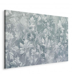 Quadro - Ornaments in Worn Muted Turquoises: Delicate Plant Pattern