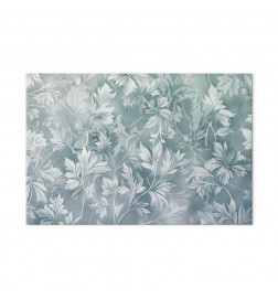 Schilderij - Ornaments in Worn Muted Turquoises: Delicate Plant Pattern