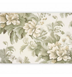Fototapete - Retro Vintage Flowers in Delicate Cream and Green Colors